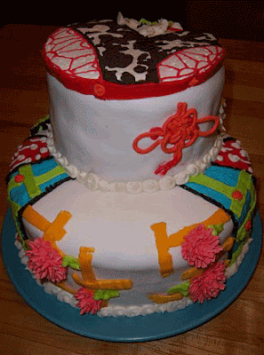 kimono wedding cake