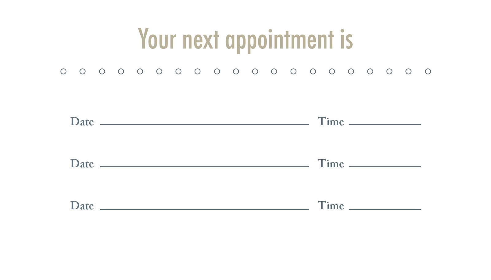 appointment business card