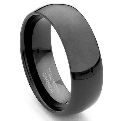 Black Wedding Ring on Titanium Jewelry   Black Tungsten Carbide Wedding Band Ring