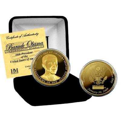 Barack Obama Presidential Coins http://4.bp.blogspot.com/_hCAXFXhXK2U/SuigWrP3mnI/AAAAAAAACj8/eeQqGUVmh10/s400/Barack+Obama+Presidential+Inauguration+24KT+Gold+Coin.jpg