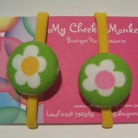 Green daisy Hair Ties