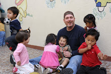 Doug with all the kids at the hogar