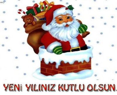 Noel Baba temalı yeni yıl kartı