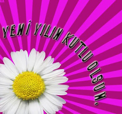 Papatya temalı yeni yıl kartı