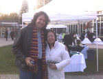 FOOD FOR THOUGHT follower Christine meets very tall chef Michael Smith at dusk.