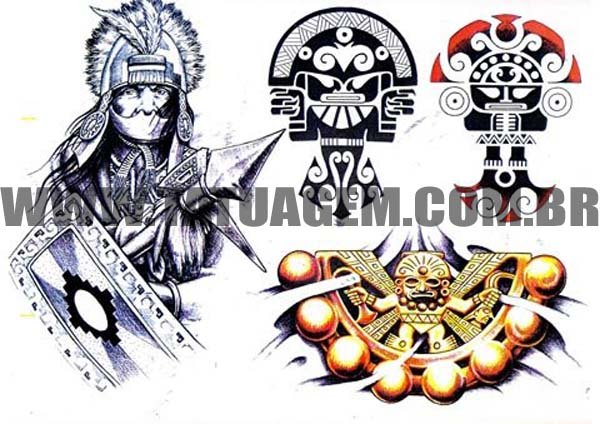 Referencia de Desenho para Tattoo (Asteca) Referencia de Desenho para Tattoo (Asteca)