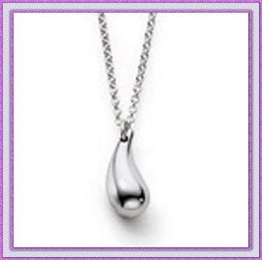 Tear drop silver necklace