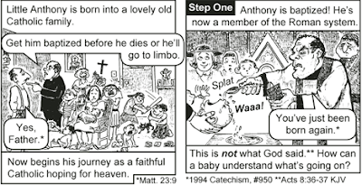 Enfin un fait réel dans un tract de Jack Chick : les bébés n'apprécient généralement pas le fait d'être baptisés