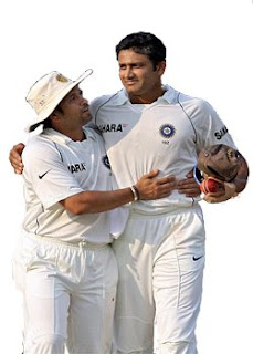 Sachin with kumble