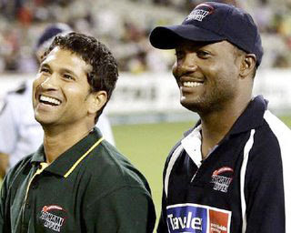 Sachin Tendulkar with Brain Lara