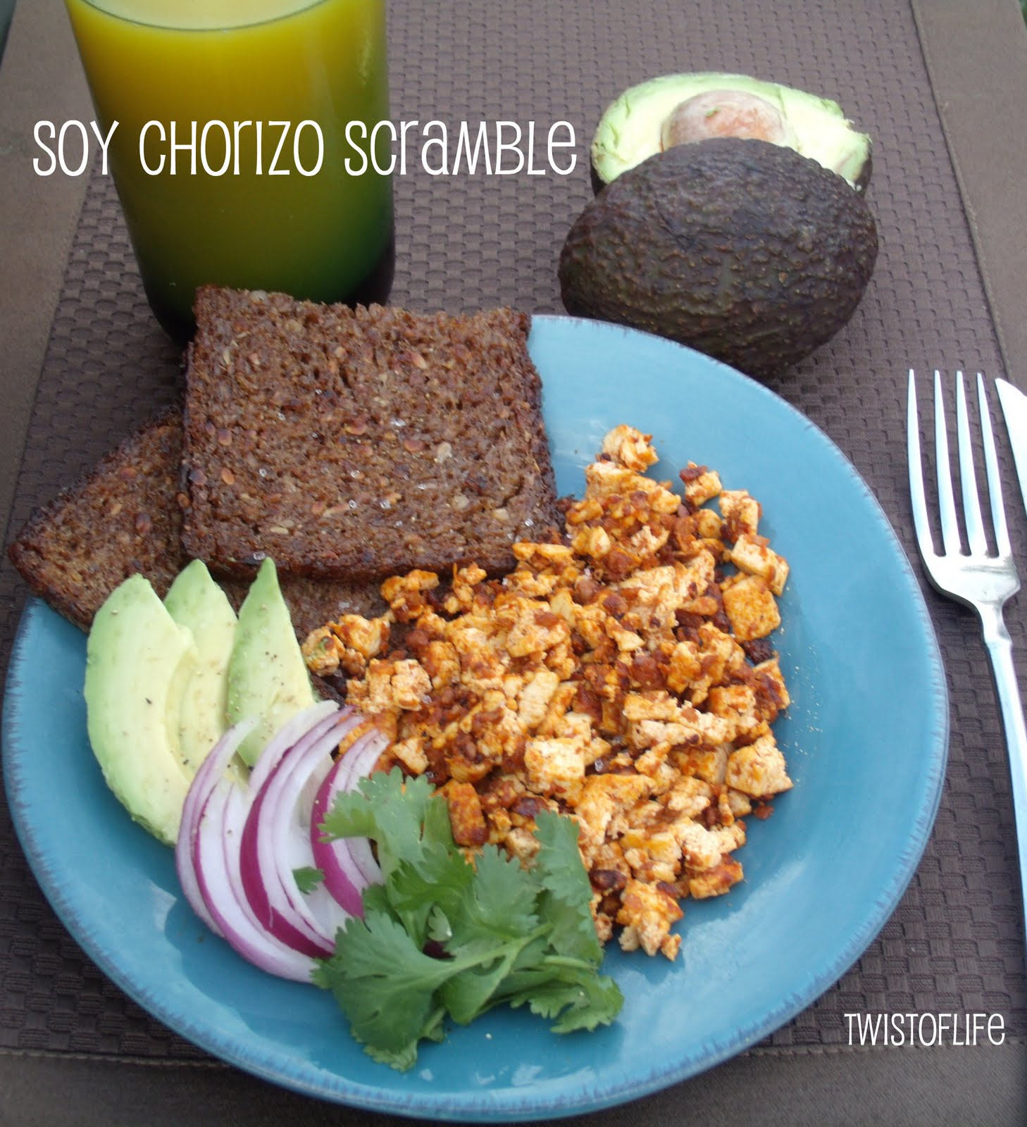 A Twist of Life Soy Chorizo Scramble