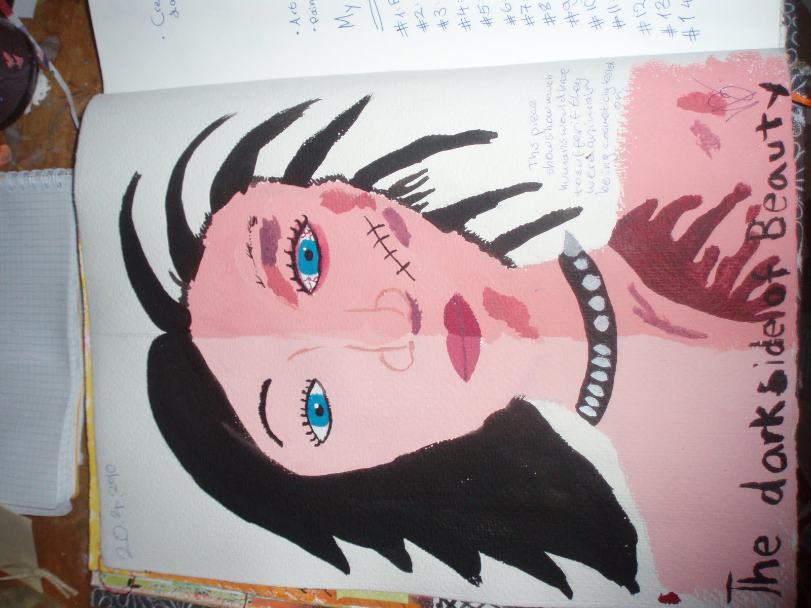 Just Me and My Art Journal: My Anti Cosmetic animal testing painting