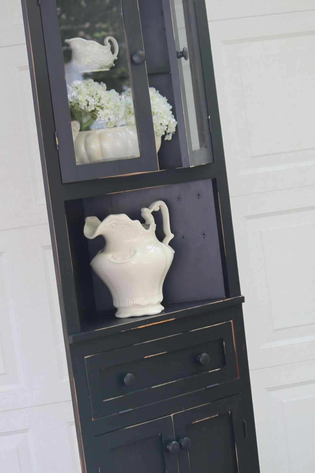 Black Distressed Hutch