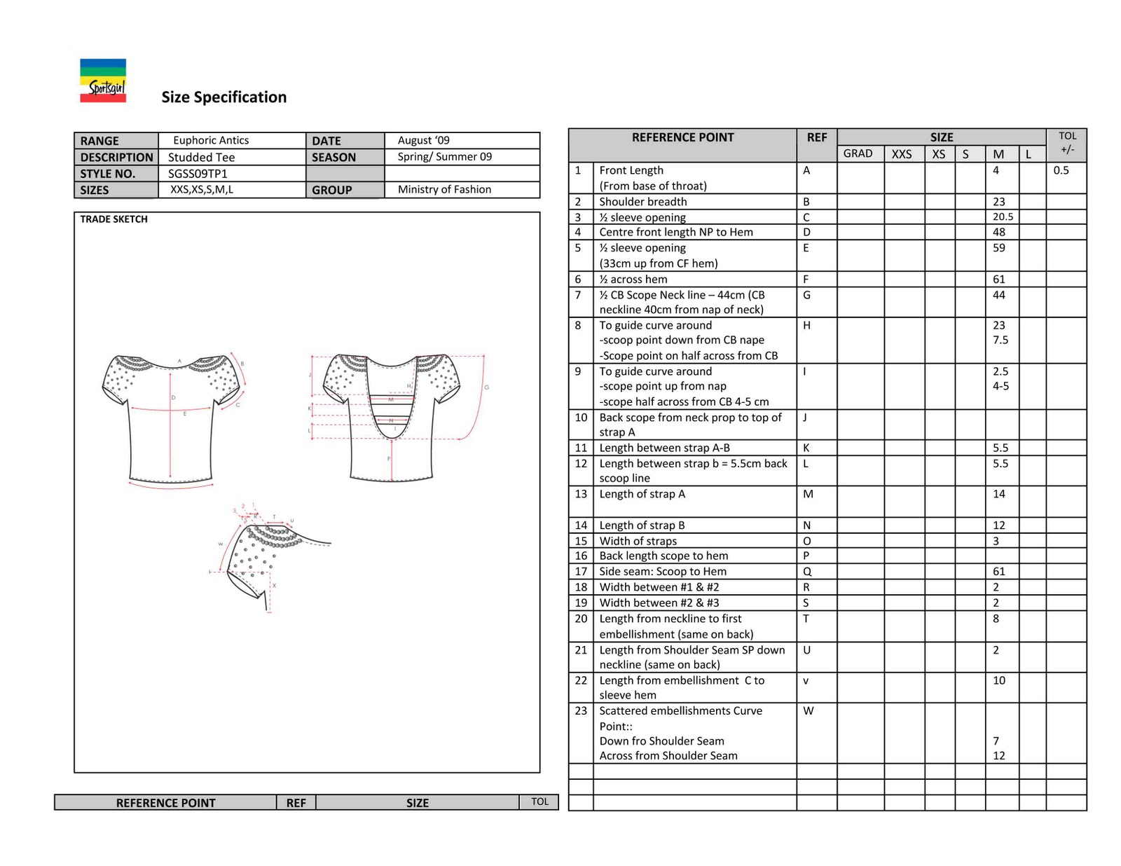 Spec Sheet Template For Garments