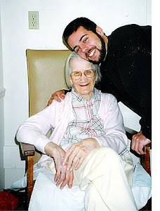 20 YRS. LATER.  JOHN AND GREATGRANDMA(age 99 yrs.)