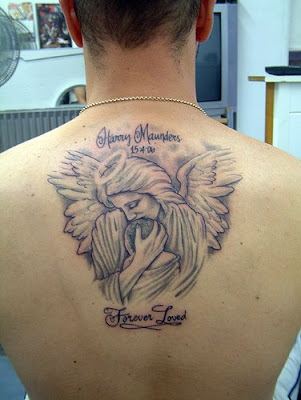 stock vector : Praying angel tattoo design