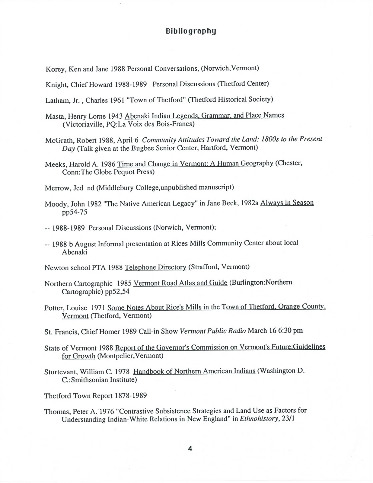 A Bibliography Page