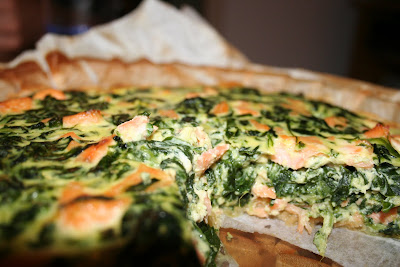 La recette de la Tarte au Saumon et aux Epinards de M. La recette de la Tarte au Saumon et aux Epinards de M.