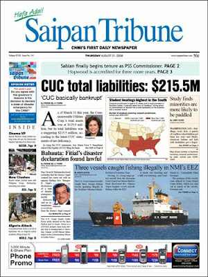cutter kakui saipan tribune front page
