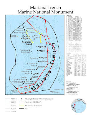 marianas marine national monument map