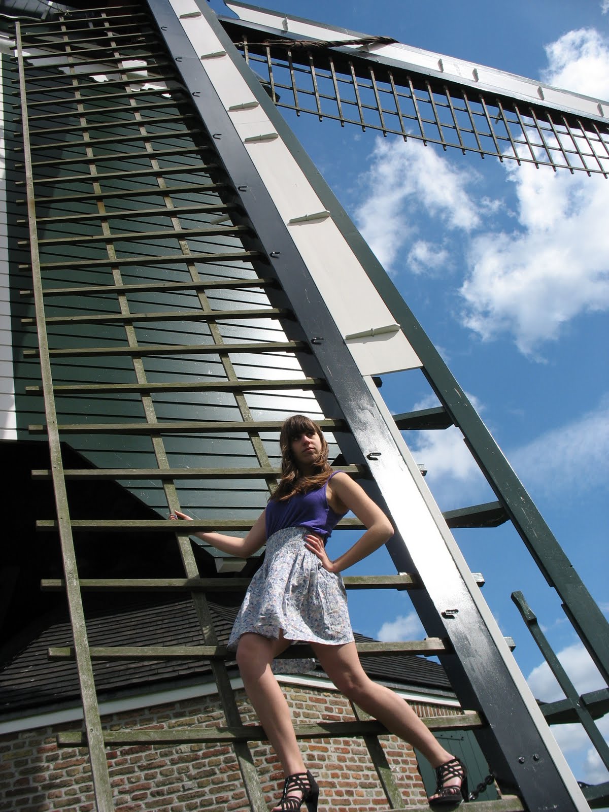 The girl with the red shoes. Every Dutch girl climbs windmills, right?