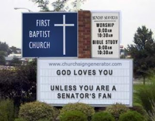 God loves you...Unless you're a Senators fan.