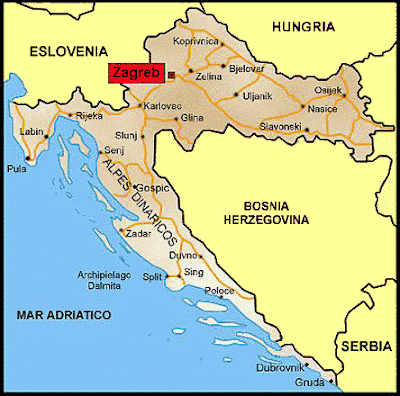 mapa de Croacia