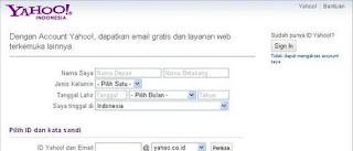 cara bikin email mendaftar email yahoo