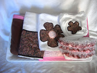 custom pink chocolate brown handmade baby items