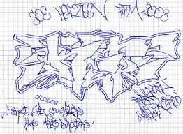 Graffiti Sketches Letter with Blue Color