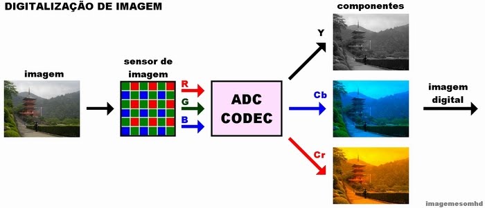 Estrutura de uma imagem digital. Cada pixel possui uma localização