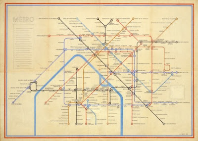 Carte du métro parisien par Harry Beck
