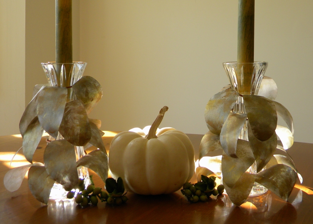 homework a creative blog Inkling gold leaf candle holders