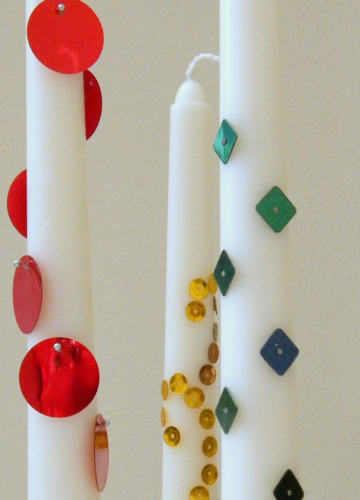 homework a creative blog Upcycling sequin candles