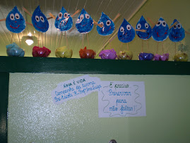 Gotinhas d'água feitas pela pré-escola da professora Ana Luiza.
