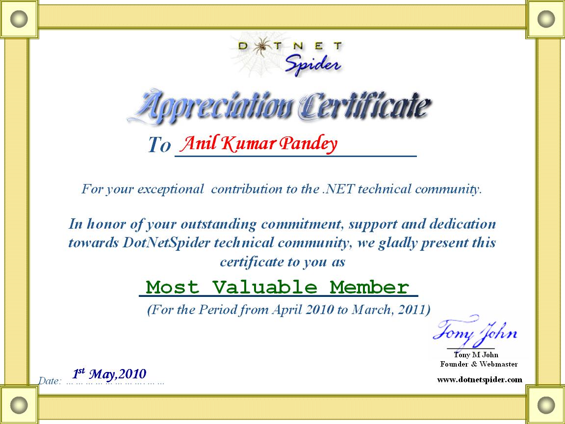 Mvp Certificate Template