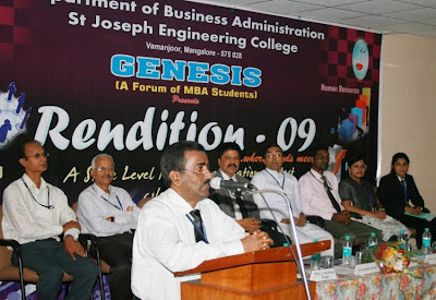 St Joseph Engineering College Department of Business Administration Mangalore SJEC MBA Rendition 09 Inauguration