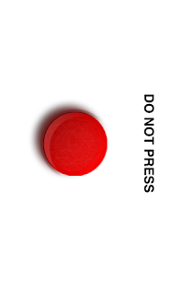 a red button with a white background