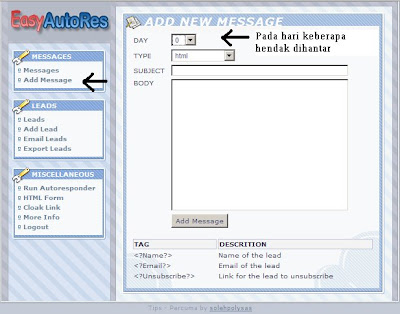Add Message easyautores