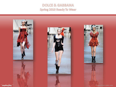 Dolce & Gabbana Spring 2010 Ready To Wear animal print dress black lace shorts
