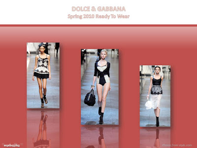 Dolce & Gabbana Spring 2010 Ready To Wear lace dress and lace shorts