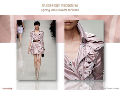 Burberry Prorsum Spring 2010 Ready-To Wear pink satin trench coat