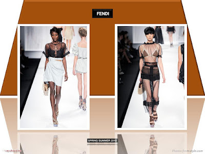 Fendi Spring 2010 Ready To Wear see-thru top and shorts and dress