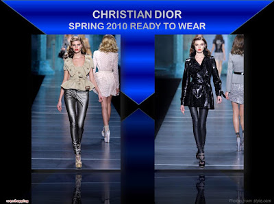 Christian Dior Spring 2010 Ready To Wear khaki jacket with metallic lurex jeans
