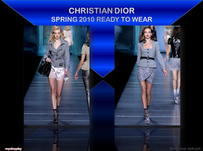 Christian Dior Spring 2010 Ready To Wear single-breasted jacket and lace-trim skirt