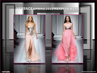 Versace Spring 2010 Ready To Wear silver and pink gown