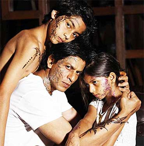  Aryan and daughter Suhana. That too with tattoos all over their bodies.