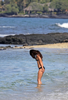 Megan Fox in Sexy Black Bikini at the Beach
