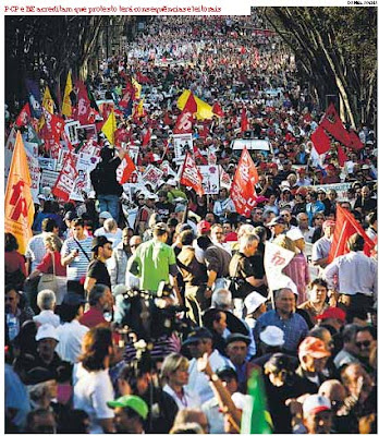 manifestação contra o governo PS