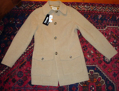 LL Bean ladies camel wool car coat